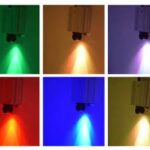 LED-stjärnhimmel RGB hög kvalitet med färgskiftande ljuspunkter projicerade på vit vägg